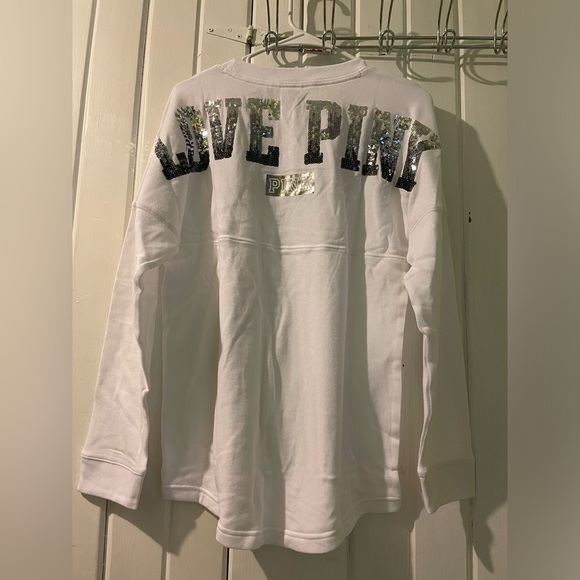 Vs pink bling sweatshirt-oversized X-small NWOT - Picture 1 of 7